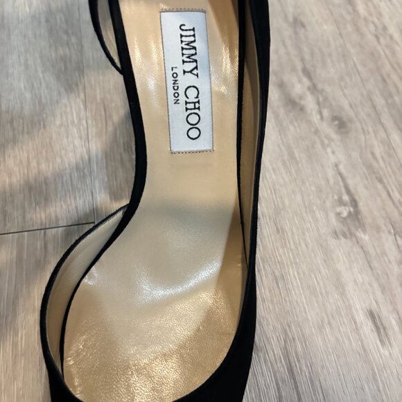 Jimmy Choo Ankle Strap Suede Heels (Black) - Picture 6 of 6